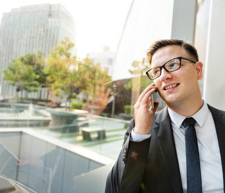 business man talking on phone