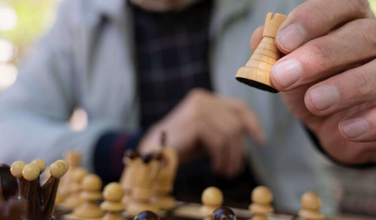 man playing chess